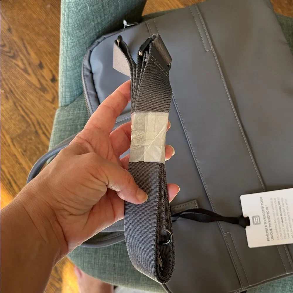 Knomo Maiyfair Hanover Gray 14” Laptop crossbody handle nylon Bag unisex NWT